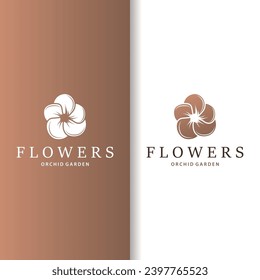 Orchid logo simple luxurious and elegant flower design for salon cosmetics spa beauty