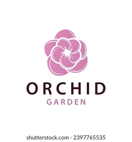 Orchid logo simple luxurious and elegant flower design for salon cosmetics spa beauty