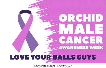 Orchid Male Cancer Awareness Week is an annual campaign and an opportunity to raise awareness of male-specific cancers – prostate, testicular and penile cancer. Poster, card, banner, background design