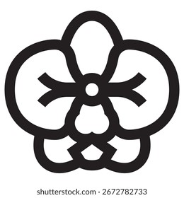 Icono de Vector moderno de la orquídea – Plantilla mínima del símbolo de la ilustración para el diseño móvil del UI del App del Web