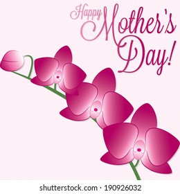 Orchid Mother's Day card in vector format.