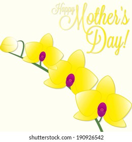 Orchid Mother's Day card in vector format.