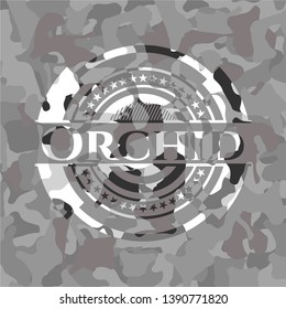 Orchid on grey camo pattern