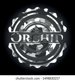 Orchid on grey camo pattern