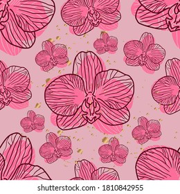 orchid pattern, for book, cover, banner, textile, wrapping
