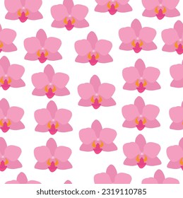 Orchideenmuster auf weißem Hintergrund.