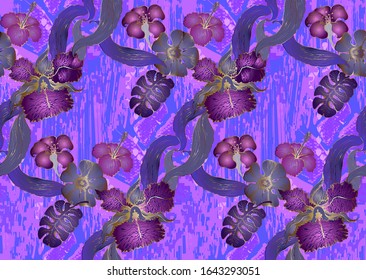 Orchid pattern. Vector illustration. Suitable for fabric, wrapping paper and the like