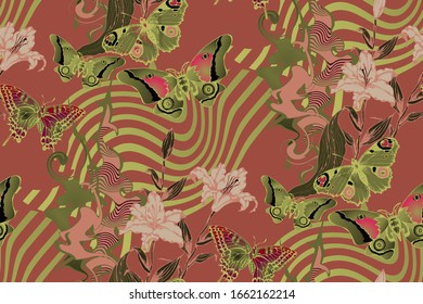 Orchid pattern. Vector illustration. Suitable for fabric, wrapping paper and the like