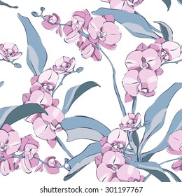 Orchid Seamless Pattern