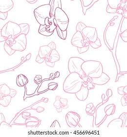 Orchid, seamless pattern.