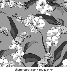 Orchid Seamless Pattern, eps 8