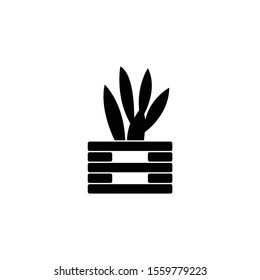 Orchid tree pot icon in trendy flat style isolated on white background. Symbol for your web site design, logo, app, UI. Vector illustration, EPS