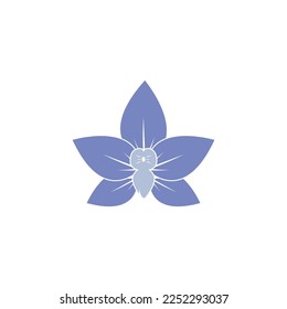 Orchid vector flower isolated on white background
