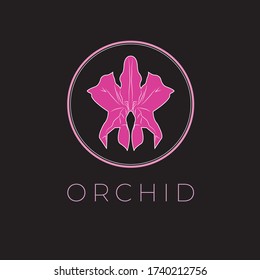 Orchid vector logo. Orchid emblem. Orchid icon
