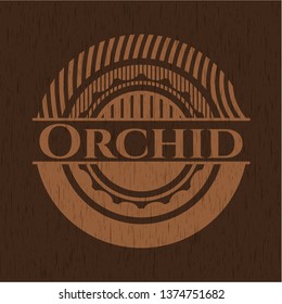 Orchid wood emblem. Retro