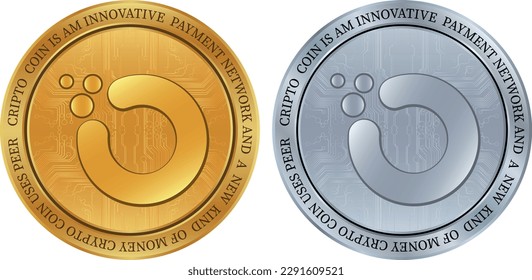 orchid-oxt virtual currency logo illustration. vector illustrations. 