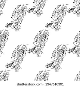 Orchids and hummingbirds. Seamless pattern. Vector illustration.