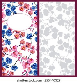 Orchids invitation or card. Vector illustration