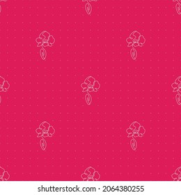 orchids outline pattern.orchids line art seamless pattern.print for ,wallpaper, scrapbook,textile,bedding,cases,texture,card,cover,wrapping paper. Abstract orchid flower with dots on pink background.