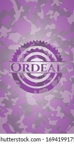 Ordeal pink and purple on camouflage pattern. Vector Illustration. Detailed.