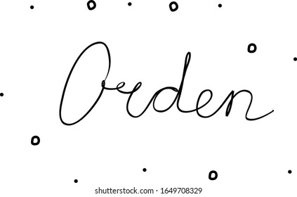 Orden phrase handwritten with a calligraphy brush. Order in spanish. Modern brush calligraphy. Isolated word black