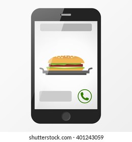 Order burger. Mobile service
