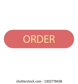 Order button icon. Flat illustration of order button vector icon for web design
