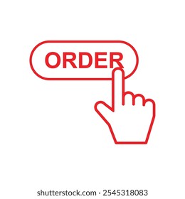 order button shop icon vector