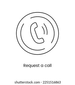 Order a call line icon in vector, illustration of a telephone handset.