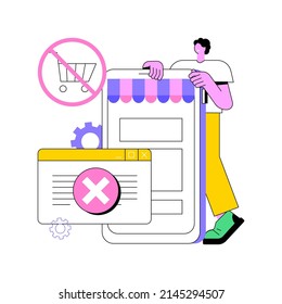 Order cancelled abstract concept vector illustration. E-commerce online store, customer account, personal data, purchase decision, digital purchase status, user support abstract metaphor.