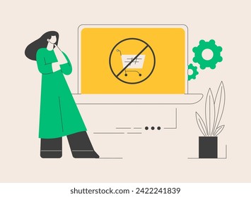 Order cancelled abstract concept vector illustration. E-commerce online store, customer account, personal data, purchase decision, digital purchase status, user support abstract metaphor.