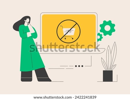 Order cancelled abstract concept vector illustration. E-commerce online store, customer account, personal data, purchase decision, digital purchase status, user support abstract metaphor.