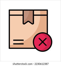 Order cancelled icon. Vector illustration for delivery service