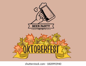 In order to celebrate the October festival. With a bottle of beer and a snack