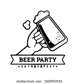 In order to celebrate the October festival. With a bottle of beer and a snack