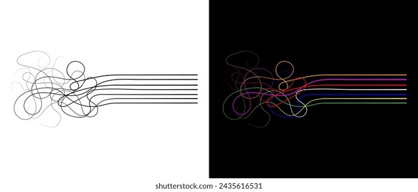 Diagrama de orden y caos. Línea vectorial del concepto de psicoterapia y psicología.