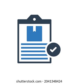 Order Checklist Icon - Delivery List Clipboard Icon