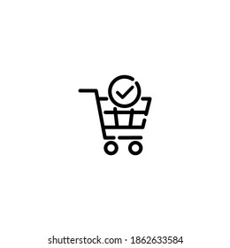 Order checkout icon. e-commerce and shopping icon. Simple, flat, outline, black.