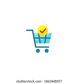 Order checkout icon. E-commerce icon and shopping icon. Simple, flat, color.