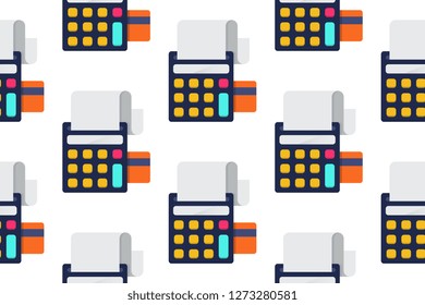 Order checkout icon in flat style isolated on white background.  Seamless pattern stock vector illustration