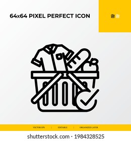 Order checkout icon.E-commerce Related Vector Line Icons.64x64 pixel perfect icons