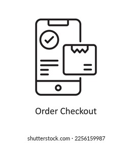Order Checkout Vector Outline Icon Design illustration. Shopping and E-Commerce Symbol on White background EPS 10 File