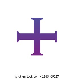 Order of Christ cross symbol vector silhouette isolated over white background.