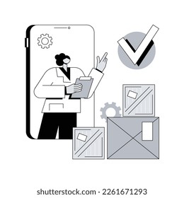 Order complete abstract concept vector illustration. E-commerce website, online store, digital purchase status, booking complete, order and shipping details, delivery service abstract metaphor.