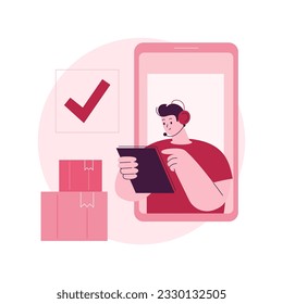 Order complete abstract concept vector illustration. E-commerce website, online store, digital purchase status, booking complete, order and shipping details, delivery service abstract metaphor.