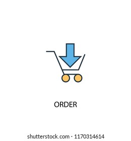 order concept 2 colored line icon. Simple yellow and blue element illustration. order concept outline symbol design from Delivery set