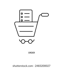 icono de línea de concepto de pedido. Ilustración de elemento simple. diseño de símbolo de esquema de concepto de pedido.