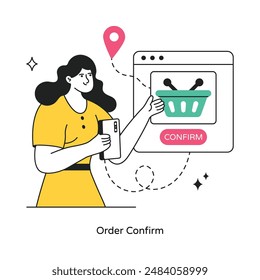 Order Confirm abstract concept vector in a flat style stock illustration