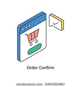 Order Confirm Isometric style icon. Symbol on White background EPS 10 File 