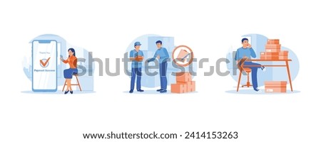 Order Confirmation concept. Make online transactions using the application. The warehouse manager signs the bill of lading—a businessman writing and confirming the order by phone. 